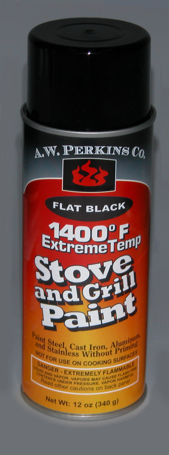 1400 degree fahrenheit Stove Paint-Spray Black, No HAPS, rust-inhibiting formula, low VOC- 16 0z